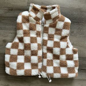 Wild Rose Tan and Cream Sherpa Vest